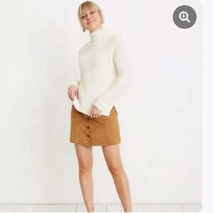 Women's MARINE LAYER winter white Brandie wool blend Funnel Neck Sweater-XL